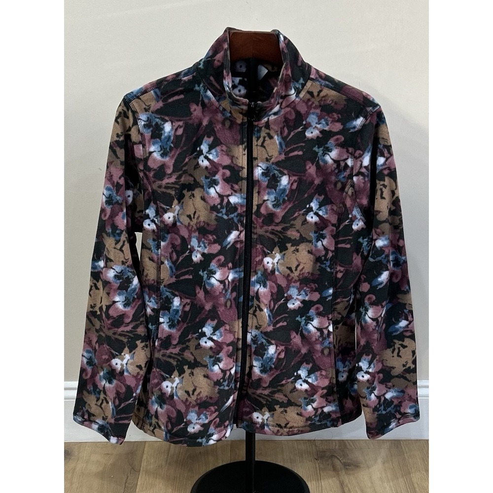 JOE FRESH ACTIVE Women's Fleece Jacket Multicolor Pockets Full Zip Large